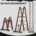 ⁦سلم حديد كربوني تلسكوبي مستورد متعدد الأوضاع، قابل للطي والتعديل، بطول 1.7 متر، قابل للانحناء 360 درجة موديل: YT-CTM170⁩ - الصورة ⁦7⁩