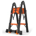 ⁦سلم حديد كربوني تلسكوبي مستورد متعدد الأوضاع، قابل للطي والتعديل، بطول 1.7 متر، قابل للانحناء 360 درجة موديل: YT-CTM170⁩ - الصورة ⁦4⁩