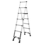 سلم ألمنيوم تلسكوبي مستورد قابل للتعديل – سلم 5 درجات موديل: YT-AT-S5