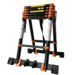 ⁦سلم حديد كربوني تلسكوبي مستورد متعدد الجوانب، قابل للتعديل، بطول 3.9 متر، بدرجات من الجانبين موديل: YT-CTA390⁩ - الصورة ⁦2⁩