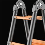 ⁦سلم حديد كربوني تلسكوبي مستورد متعدد الأوضاع، قابل للطي والتعديل، بطول 1.7 متر، قابل للانحناء 360 درجة موديل: YT-CTM170⁩ - الصورة ⁦6⁩
