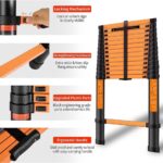 ⁦سلم حديد كربوني تلسكوبي مستورد قابل للتعديل بطول 3.9 متر – سلم مفرد موديل: YT-CTS390⁩ - الصورة ⁦10⁩