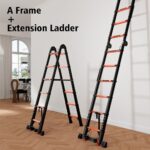 ⁦سلم حديد كربوني تلسكوبي مستورد متعدد الأوضاع، قابل للطي والتعديل، بطول 1.7 متر، قابل للانحناء 360 درجة موديل: YT-CTM170⁩ - الصورة ⁦8⁩